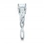 18k White Gold Floral Solitaire Diamond Engagement Ring - Side View -  104117 - Thumbnail
