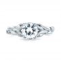  Platinum Platinum Floral Solitaire Diamond Engagement Ring - Top View -  104117 - Thumbnail