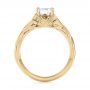 18k Yellow Gold 18k Yellow Gold Floral Solitaire Diamond Engagement Ring - Front View -  104117 - Thumbnail