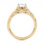 14k Yellow Gold 14k Yellow Gold Floral Solitaire Diamond Engagement Ring - Front View -  104117 - Thumbnail