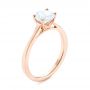 14k Rose Gold Floral Solitaire Diamond Engagement Ring - Three-Quarter View -  104655 - Thumbnail