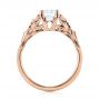 14k Rose Gold 14k Rose Gold Floral Solitaire Diamond Engagement Ring - Front View -  104122 - Thumbnail