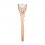 14k Rose Gold 14k Rose Gold Floral Solitaire Diamond Engagement Ring - Side View -  104122 - Thumbnail