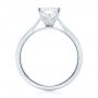 14k White Gold 14k White Gold Floral Solitaire Diamond Engagement Ring - Front View -  104655 - Thumbnail