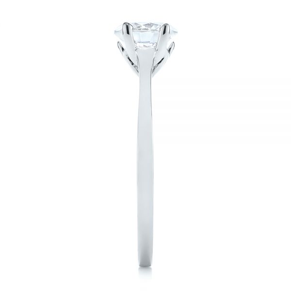 Platinum Platinum Floral Solitaire Diamond Engagement Ring - Side View -  104655