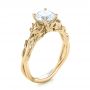 14k Yellow Gold 14k Yellow Gold Floral Solitaire Diamond Engagement Ring - Three-Quarter View -  104176 - Thumbnail