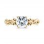14k Yellow Gold 14k Yellow Gold Floral Solitaire Diamond Engagement Ring - Top View -  104176 - Thumbnail