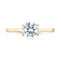 14k Yellow Gold 14k Yellow Gold Floral Solitaire Diamond Engagement Ring - Top View -  104655 - Thumbnail
