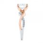 14k Rose Gold Floral Two-tone Moissanite And Diamond Engagement Ring - Side View -  105163 - Thumbnail