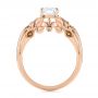 14k Rose Gold Floral Two-tone Diamond Engagement Ring - Front View -  104089 - Thumbnail