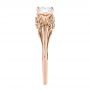 14k Rose Gold Floral Two-tone Diamond Engagement Ring - Side View -  104089 - Thumbnail