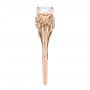 18k Rose Gold 18k Rose Gold Floral Two-tone Diamond Engagement Ring - Side View -  104089 - Thumbnail