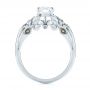 18k White Gold 18k White Gold Floral Two-tone Diamond Engagement Ring - Front View -  104089 - Thumbnail
