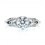 18k White Gold 18k White Gold Floral Two-tone Diamond Engagement Ring - Top View -  104089 - Thumbnail