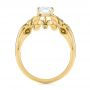 14k Yellow Gold 14k Yellow Gold Floral Two-tone Diamond Engagement Ring - Front View -  104089 - Thumbnail
