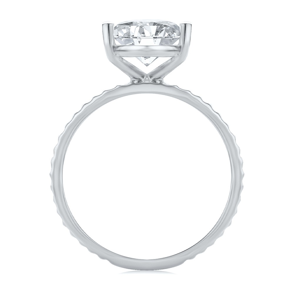  Platinum Platinum Fluted Shank Oval Engagement Ring - Front View -  108138 - Thumbnail