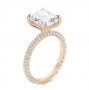 18k Rose Gold 18k Rose Gold Full Pave Diamond Engagement Ring - Three-Quarter View -  107607 - Thumbnail