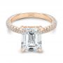 18k Rose Gold 18k Rose Gold Full Pave Diamond Engagement Ring - Flat View -  107607 - Thumbnail