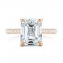 18k Rose Gold 18k Rose Gold Full Pave Diamond Engagement Ring - Top View -  107607 - Thumbnail