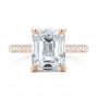 18k Rose Gold 18k Rose Gold Full Pave Diamond Engagement Ring - Top View -  107607 - Thumbnail