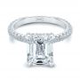 14k White Gold 14k White Gold Full Pave Diamond Engagement Ring - Flat View -  107607 - Thumbnail