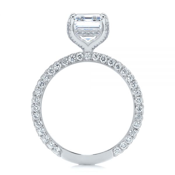 14k White Gold 14k White Gold Full Pave Diamond Engagement Ring - Front View -  107607
