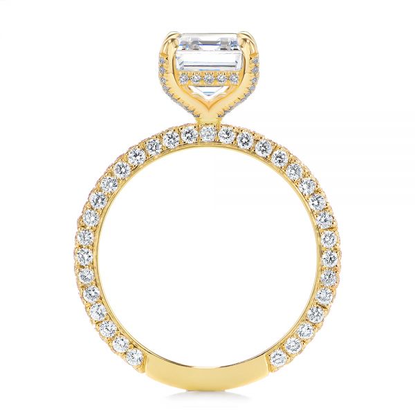 18k Yellow Gold 18k Yellow Gold Full Pave Diamond Engagement Ring - Front View -  107607