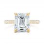 14k Yellow Gold Full Pave Diamond Engagement Ring - Top View -  107607 - Thumbnail