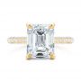 14k Yellow Gold Full Pave Diamond Engagement Ring - Top View -  107607 - Thumbnail