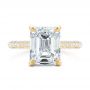 18k Yellow Gold 18k Yellow Gold Full Pave Diamond Engagement Ring - Top View -  107607 - Thumbnail