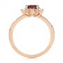 18k Rose Gold 18k Rose Gold Garnet And Diamond Cluster Halo Engagement Ring - Front View -  104866 - Thumbnail