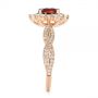 14k Rose Gold 14k Rose Gold Garnet And Diamond Cluster Halo Engagement Ring - Side View -  104866 - Thumbnail