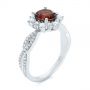  Platinum Platinum Garnet And Diamond Cluster Halo Engagement Ring - Three-Quarter View -  104866 - Thumbnail