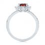 18k White Gold 18k White Gold Garnet And Diamond Cluster Halo Engagement Ring - Front View -  104866 - Thumbnail