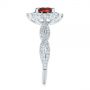  Platinum Platinum Garnet And Diamond Cluster Halo Engagement Ring - Side View -  104866 - Thumbnail