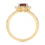 18k Yellow Gold Garnet And Diamond Cluster Halo Engagement Ring - Front View -  104866 - Thumbnail