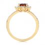 14k Yellow Gold 14k Yellow Gold Garnet And Diamond Cluster Halo Engagement Ring - Front View -  104866 - Thumbnail