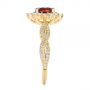 18k Yellow Gold Garnet And Diamond Cluster Halo Engagement Ring - Side View -  104866 - Thumbnail