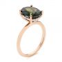 18k Rose Gold 18k Rose Gold Green Sapphire And Hidden Halo Diamond Engagement Ring - Three-Quarter View -  105861 - Thumbnail