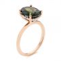 14k Rose Gold 14k Rose Gold Green Sapphire And Hidden Halo Diamond Engagement Ring - Three-Quarter View -  105861 - Thumbnail