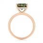 14k Rose Gold 14k Rose Gold Green Sapphire And Hidden Halo Diamond Engagement Ring - Front View -  105861 - Thumbnail