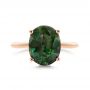 18k Rose Gold 18k Rose Gold Green Sapphire And Hidden Halo Diamond Engagement Ring - Top View -  105861 - Thumbnail