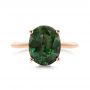 14k Rose Gold 14k Rose Gold Green Sapphire And Hidden Halo Diamond Engagement Ring - Top View -  105861 - Thumbnail