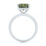  Platinum Platinum Green Sapphire And Hidden Halo Diamond Engagement Ring - Front View -  105861 - Thumbnail