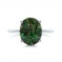 18k White Gold 18k White Gold Green Sapphire And Hidden Halo Diamond Engagement Ring - Top View -  105861 - Thumbnail