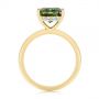 14k Yellow Gold Green Sapphire And Hidden Halo Diamond Engagement Ring - Front View -  105861 - Thumbnail