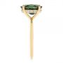 14k Yellow Gold Green Sapphire And Hidden Halo Diamond Engagement Ring - Side View -  105861 - Thumbnail