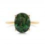 14k Yellow Gold Green Sapphire And Hidden Halo Diamond Engagement Ring - Top View -  105861 - Thumbnail