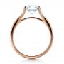 14k Rose Gold 14k Rose Gold Half Bezel Diamond Engagement Ring - Front View -  1258 - Thumbnail