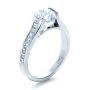 18k White Gold Half Bezel Diamond Engagement Ring - Three-Quarter View -  1258 - Thumbnail